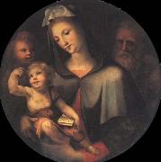 Domenico Beccafumi The Holy Family with Young Saint John around oil painting on canvas